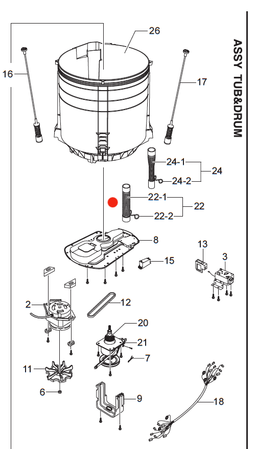 SAMSUNG WASHING MACHINE DRAIN HOSE TUB TO PUMP version 1,_description(1)
